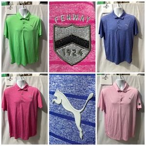 4 Puma Golf Polo's Fenway Golf Club logo size Medium -All Flawless